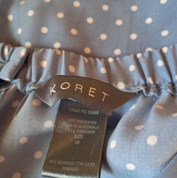 Koret Light Blue & White Polkadot A Line Polyester Maxi Skirt Size 10 - Picture 6 of 6